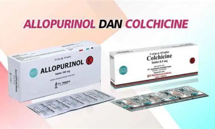 Obat Medis Asam Urat Kemasan obat Allopurinol dan Colchicine untuk asam urat