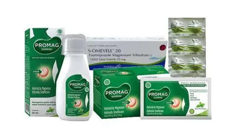 Obat Farmasi Sakit Perut Berbagai kemasan obat lambung dan antasida