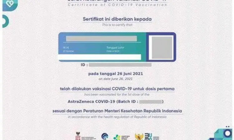 Sertifikat Vaksin Digital Sertifikat vaksin digital dalam smartphone