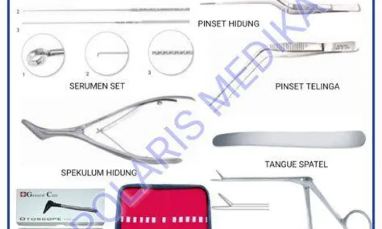 Peralatan endoskopi hidung di ruang praktik dokter THT