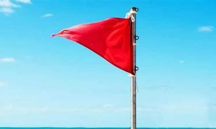 Ilustrasi pasangan yang sedang berkonfrontasi menunjukkan red flag