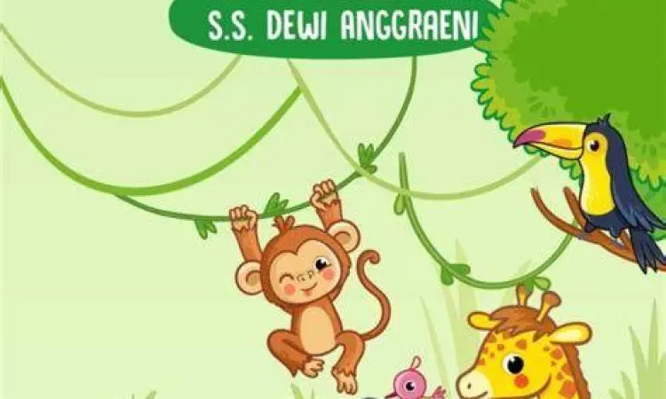 Koleksi buku cerita anak di rak buku