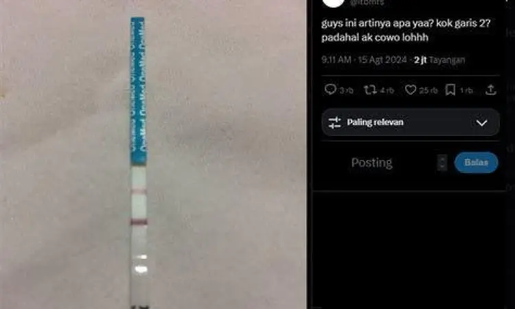 Hasil Tespek Garis 2 Jelas Hasil tespek garis 2 yang sangat jelas pada alat test pack strip