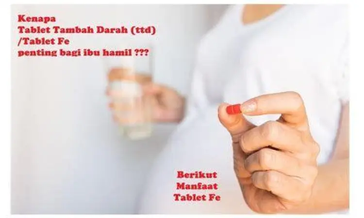 Ibu hamil mengonsumsi suplemen besi