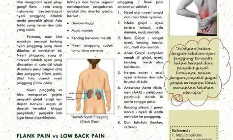 Ilustrasi nyeri pinggang akibat gangguan ginjal