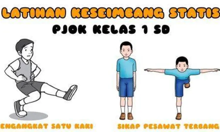 Pendidikan Jasmani Anak Anak-anak sekolah melakukan gerakan keseimbangan di tempat