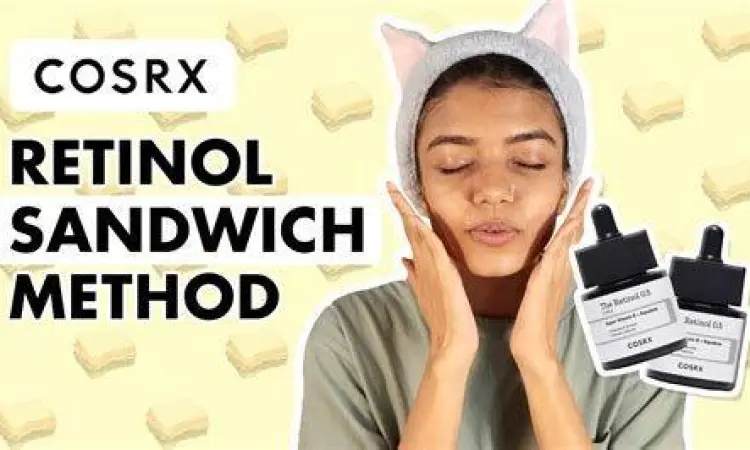 Ilustrasi cara menggunakan teknik sandwich untuk retinol
