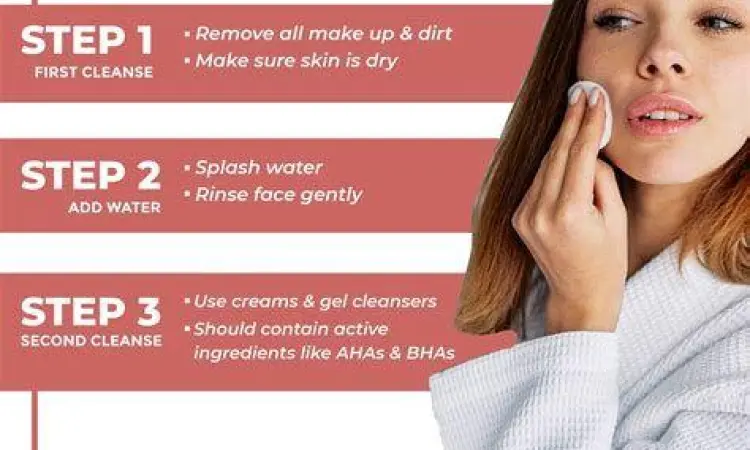 Langkah Double Cleansing Proses double cleansing sebagai urutan skincare malam pertama