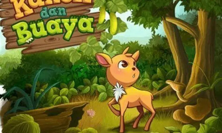 Ilustrasi kancil yang cerdik membantu hewan lain di hutan