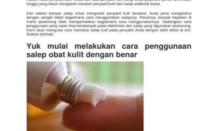 Cara mengoleskan salep pada area kulit selangkangan