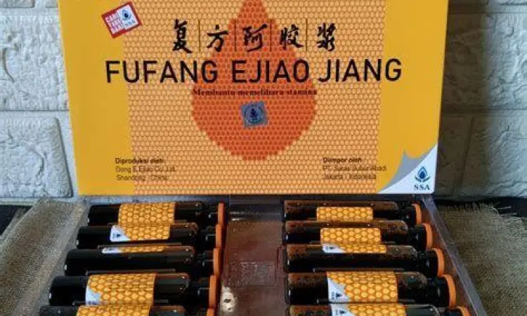 Ilustrasi bahan herbal penyusun Fufang Ejiao Jiang