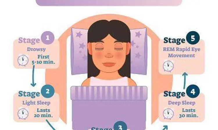 Ilustrasi siklus tidur manusia yang sehat untuk penderita insomnia