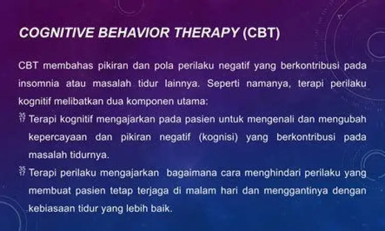 Sesi terapi perilaku kognitif untuk mengatasi gangguan tidur