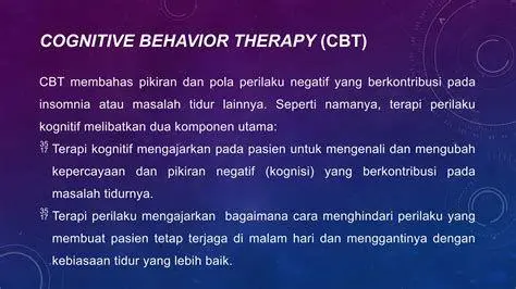 Terapi CBT-I Sesi terapi perilaku kognitif untuk mengatasi gangguan tidur
