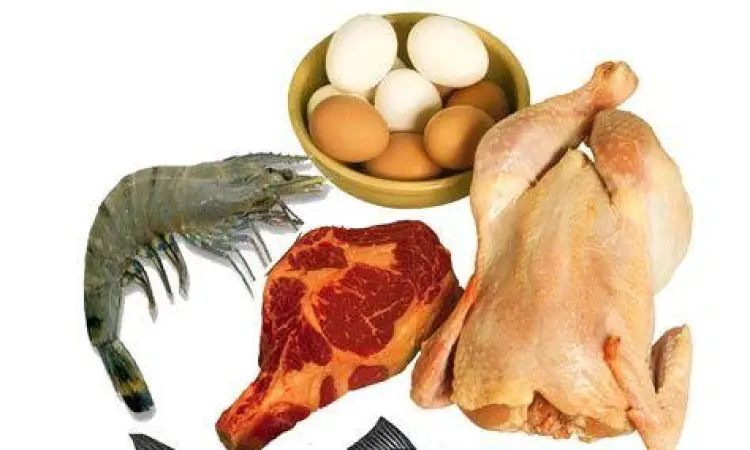 Berbagai sumber protein hewani seperti daging merah dan ikan laut