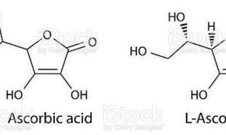 Visualisasi molekul asam askorbat atau vitamin c