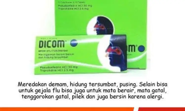 Obat Dicom tablet dan sirup untuk flu