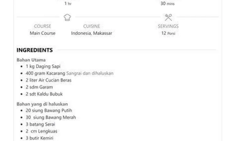 Proses memasak kuah kental bumbu coto makassar