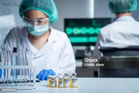 Penelitian Vaksin Covid Proses penelitian jenis vaksin covid di laboratorium modern