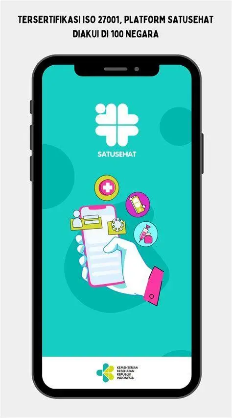 Aplikasi SatuSehat Tampilan aplikasi SatuSehat untuk memantau status kesehatan