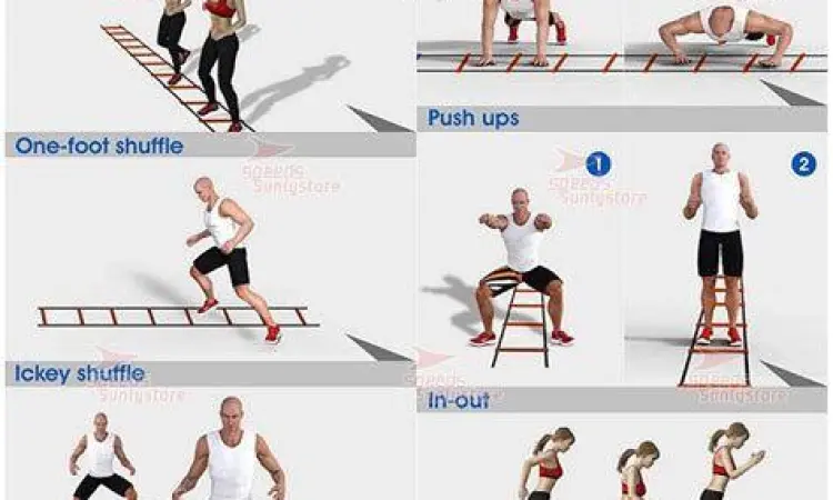 Latihan Kelincahan Latihan kelincahan menggunakan tangga ketangkasan untuk melatih gerak lokomotor