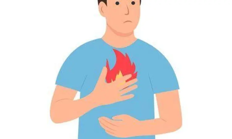 ilustrasi sensasi terbakar di dada akibat asam lambung