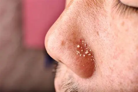 Penyumbatan Pori Hidung Visualisasi pori-pori hidung yang tersumbat sebum