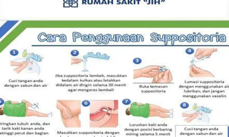 Penggunaan Suppositoria Ilustrasi penggunaan suppositoria untuk sembelit