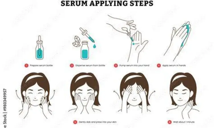 Seorang wanita mengaplikasikan serum wajah dengan benar