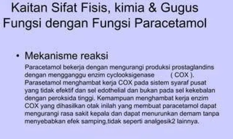 Infografis mekanisme kerja parasetamol menghambat prostaglandin