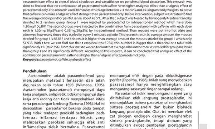 Perbandingan efektivitas parasetamol biasa dan kombinasi kafein