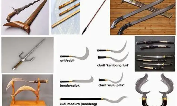 Senjata Pencak Silat Berbagai senjata tradisional yang digunakan dalam pencak silat