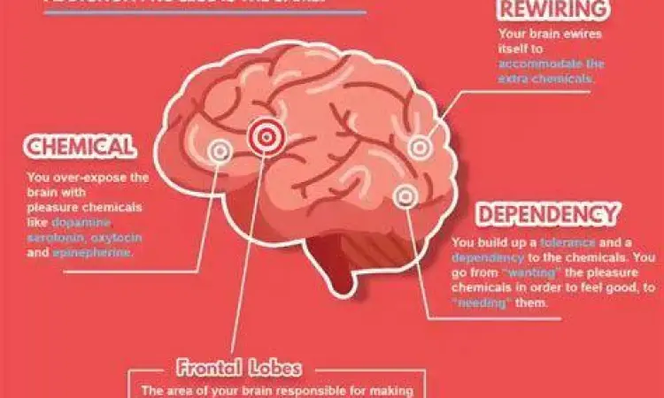 Grafik pelepasan dopamin pada otak pecandu pornografi