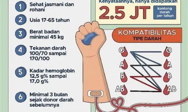 Pendonor darah tersenyum saat proses pengambilan darah