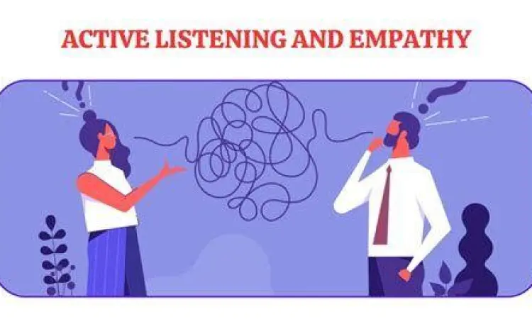 Seorang pria mendengarkan dengan penuh perhatian