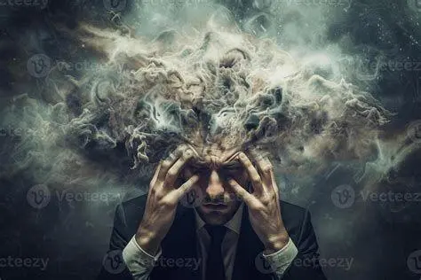 Dampak Overthinking di Lingkungan Kerja Pria yang mengalami overthinking di depan meja kerja