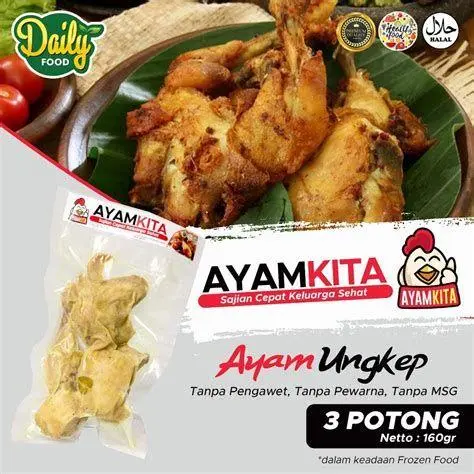 Stok Ayam Ungkep Penyimpanan ayam ungkep dalam wadah
