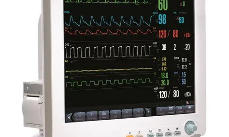 Monitor Hemodinamik HCU Tampilan bedside monitor di ruang HCU