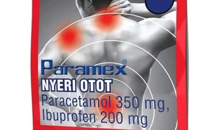 Bentuk Sediaan Paramex Tablet Paramex Nyeri Otot di atas meja
