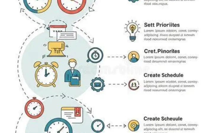 Jam dan kalender sebagai simbol manajemen waktu dan usaha