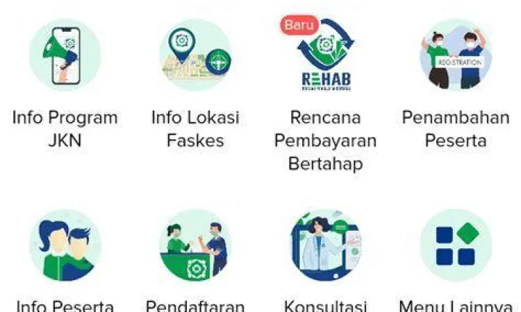 Tampilan aplikasi mobile jkn untuk cek kartu indonesia sehat