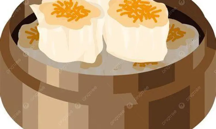 Dimsum yang sedang dikukus dalam klakat bambu tradisional