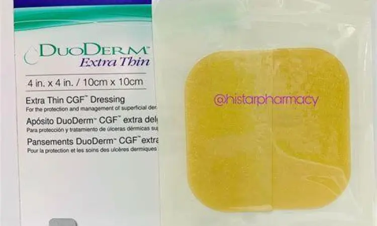 Tampilan transparan DuoDerm Extra Thin pada kulit