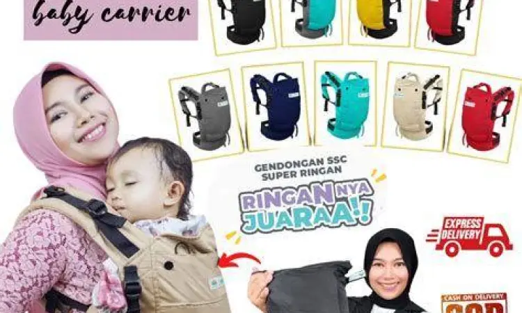 Perbandingan visual antara gendongan SSC dan Baby Wrap