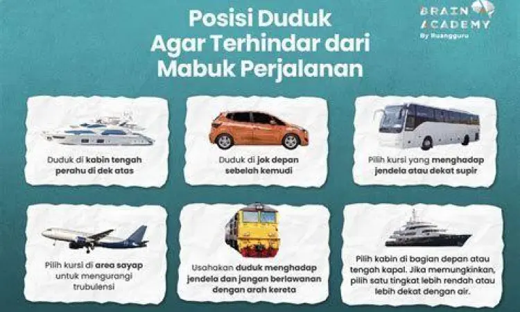 Posisi duduk ideal untuk mencegah mabuk di dalam kendaraan