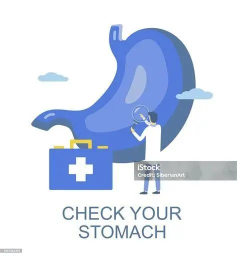 Pemeriksaan Medis Dokter memeriksa pasien sakit perut