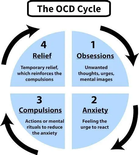 Siklus Gangguan OCD Diagram siklus OCD yang melibatkan obsesi kecemasan dan kompulsi