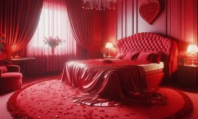 Suasana kamar yang romantis untuk keintiman