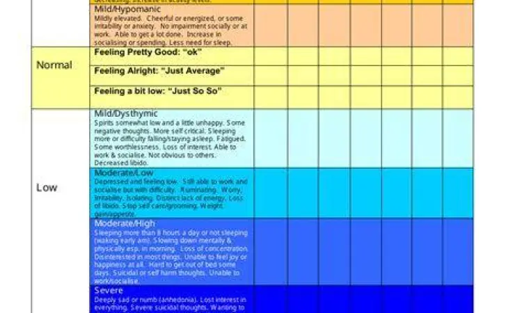 Grafik fluktuasi emosi pada gangguan bipolar