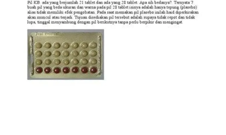 Grafis petunjuk urutan minum pil KB 28 tablet